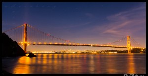 Twilight over San Francisco and the Golden Gate Bridge