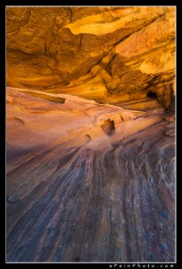 Reflected light on rock in utah's wilderness
