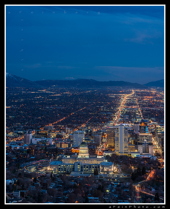 Salt Lake City at blue hour.