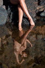 fine art nude reflection in water Kilauea Kauai Hawaii 