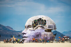 The Burning Man art installation The Head Maze created by artist Matt Schultz 