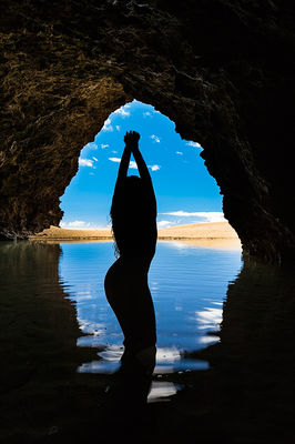 fine art landscape nude silhouette Kalalau, Kauai, Hawaii
