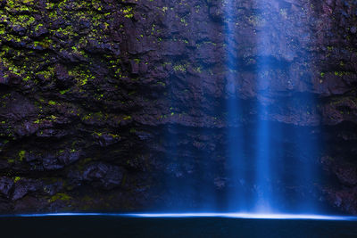 blue light waterfall Hanakapi'ai Falls, Kaua'i, Hawai'i