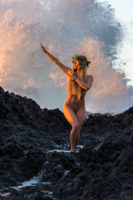 fine art landscape nude Kilauea, Kauai, Hawaii 