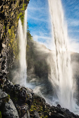 Tropical waterfall, Wailua Falls, in Kauai, Hawaii