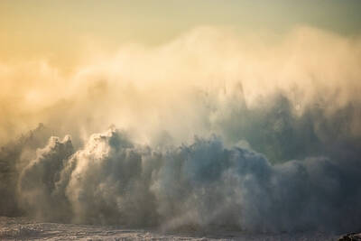 Natural abstract waves crashing in Princeville, Kaua'i, Hawai'i