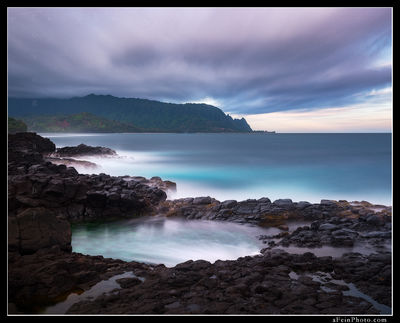 long exposure of Queens Bath, Princeville, Kaua'i