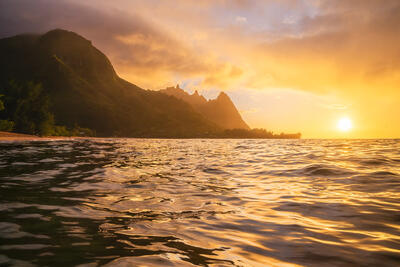 This particular sunset was spent with my future fiancée enjoying yet another magical day at Makua (Tunnels) Beach. As the sun was getting close to the horizon