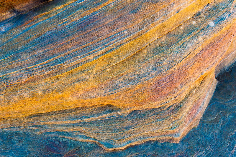Natural abstract color in light across sandstone in southern Utah 