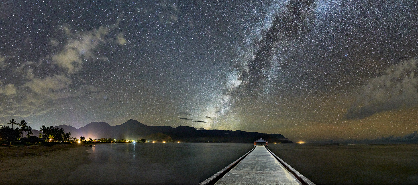 Milky Way nightscape over Hanalei, Kauai 